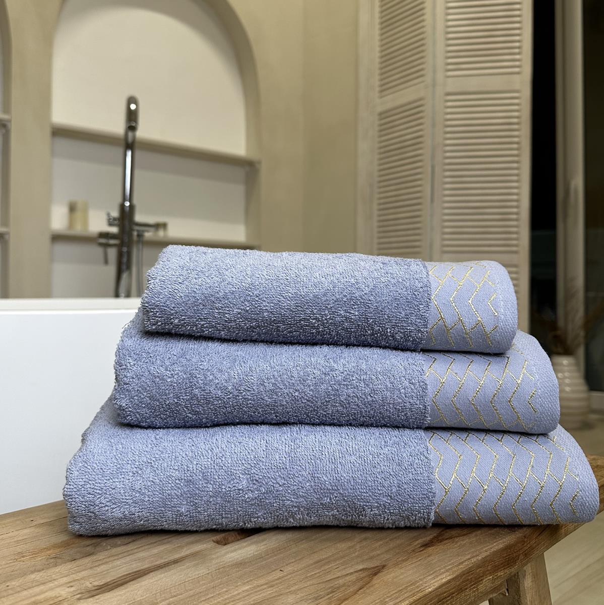 Полотенце махровое Fine Line бордюр Аманда , светло-серый - 0