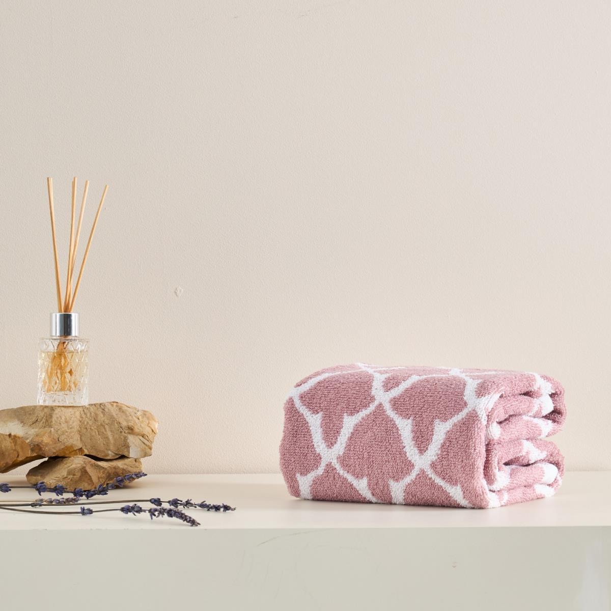 Полотенце махровое Fine Line Орнамент , пыльная роза, пестроткань - 2