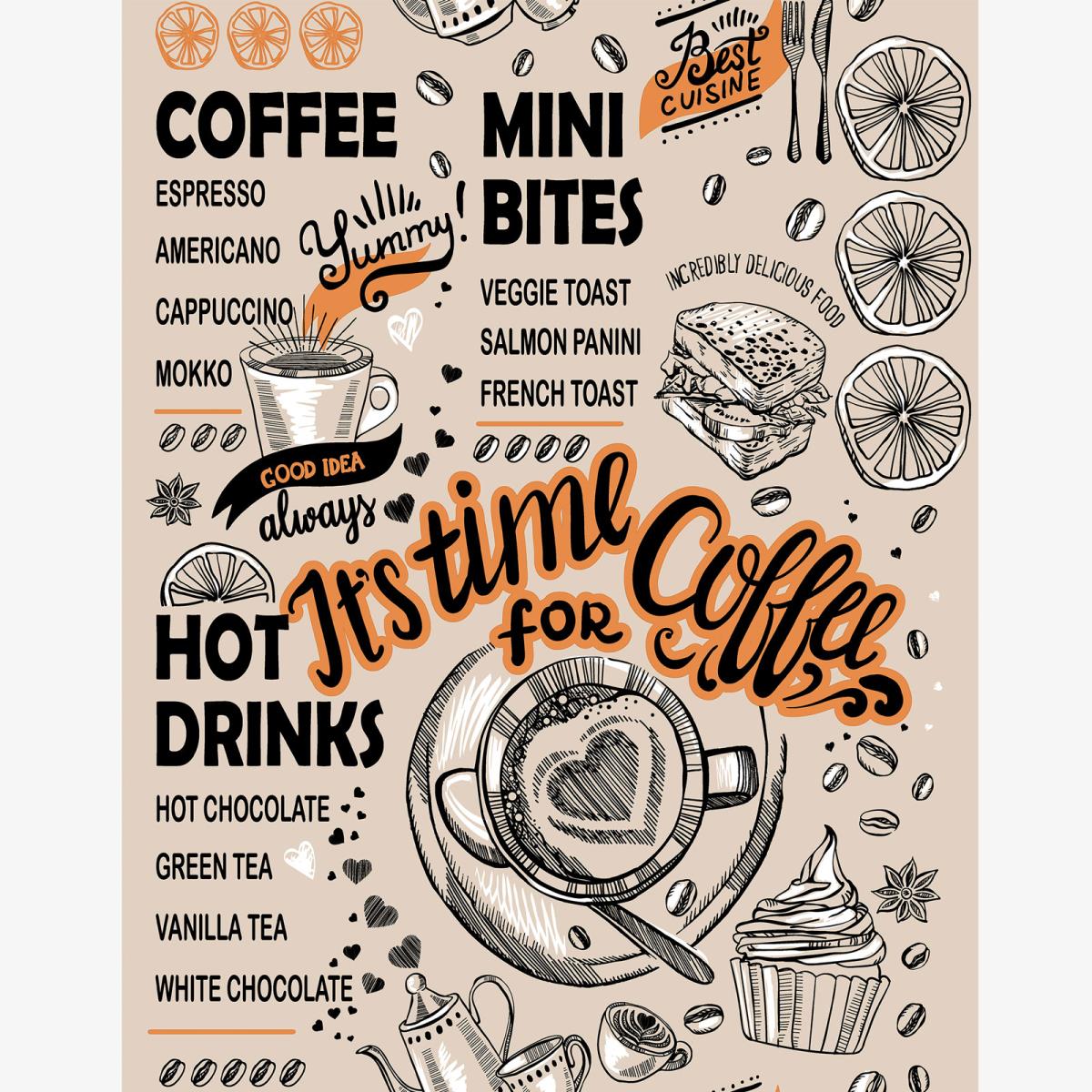 Полотно вафельное 50 см наб рис.62001-1 Time coffee - 3