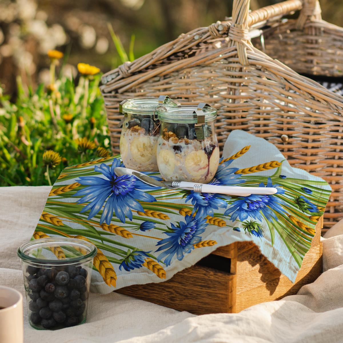 Полотно вафельное 50 см наб рис.29315-1 Васильки - 2