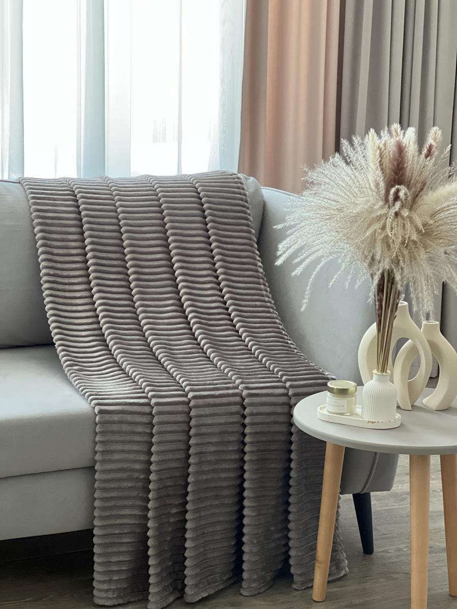 Плед велсофт ST-308 Волна Home Jalon серебро - 0