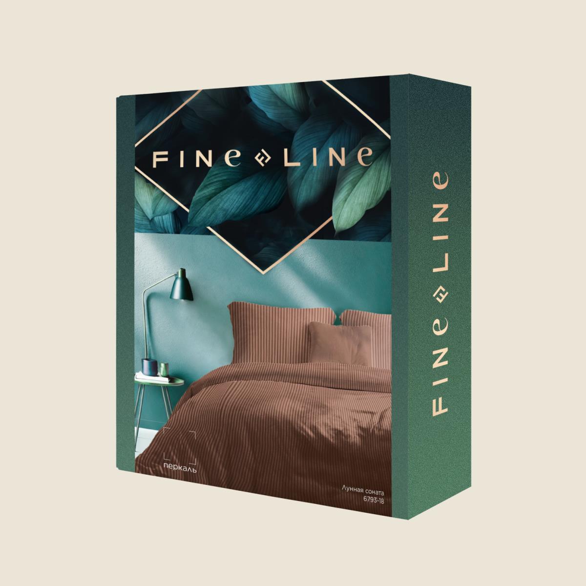 КПБ перкаль Fine Line рис.6793-18 Лунная соната (шоколад) - 3