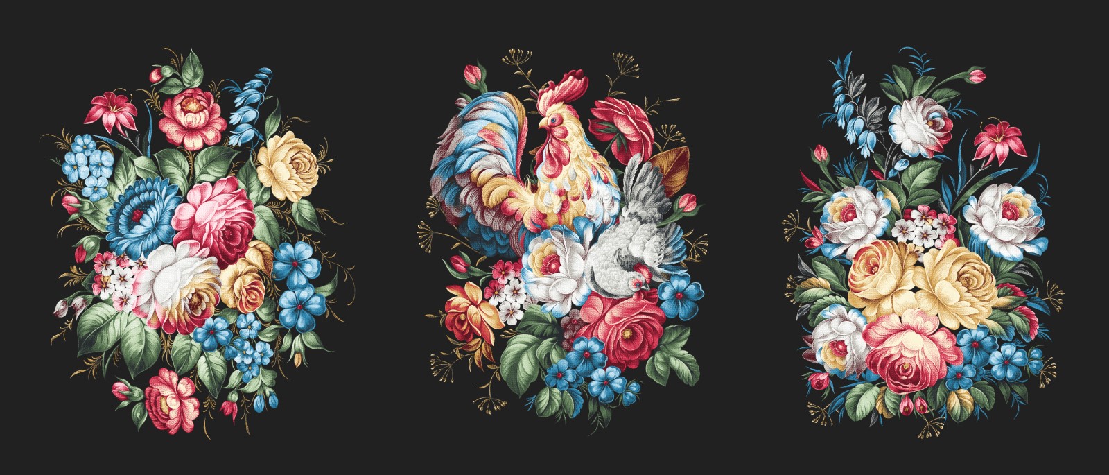 Полотно вафельное 150 см наб рис.29406-1 Жостово - 0