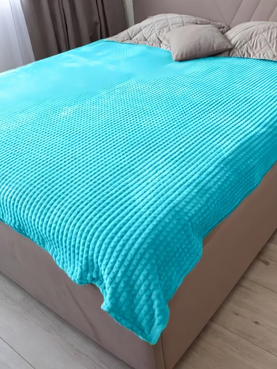 Плед велсофт Евро Бирюзовый - 1