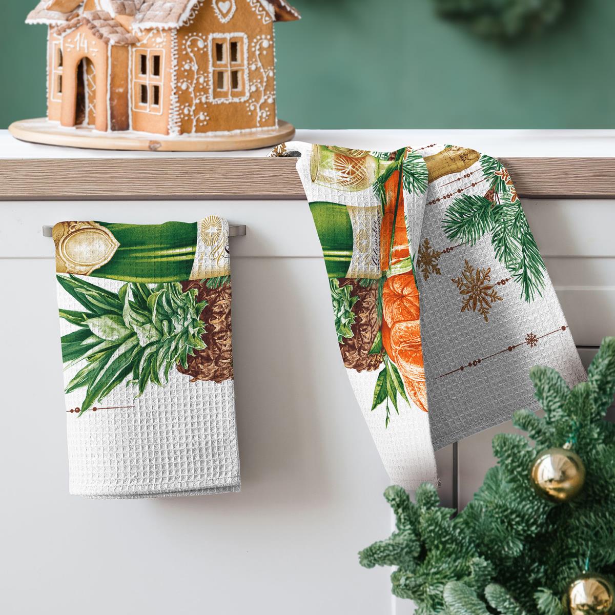 Полотно вафельное 50 см наб рис.29107-2 Новый год - 1