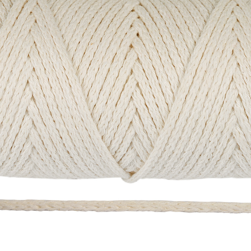 Шнур круглый х/б 03мм цв.ванильный (100м) - 0