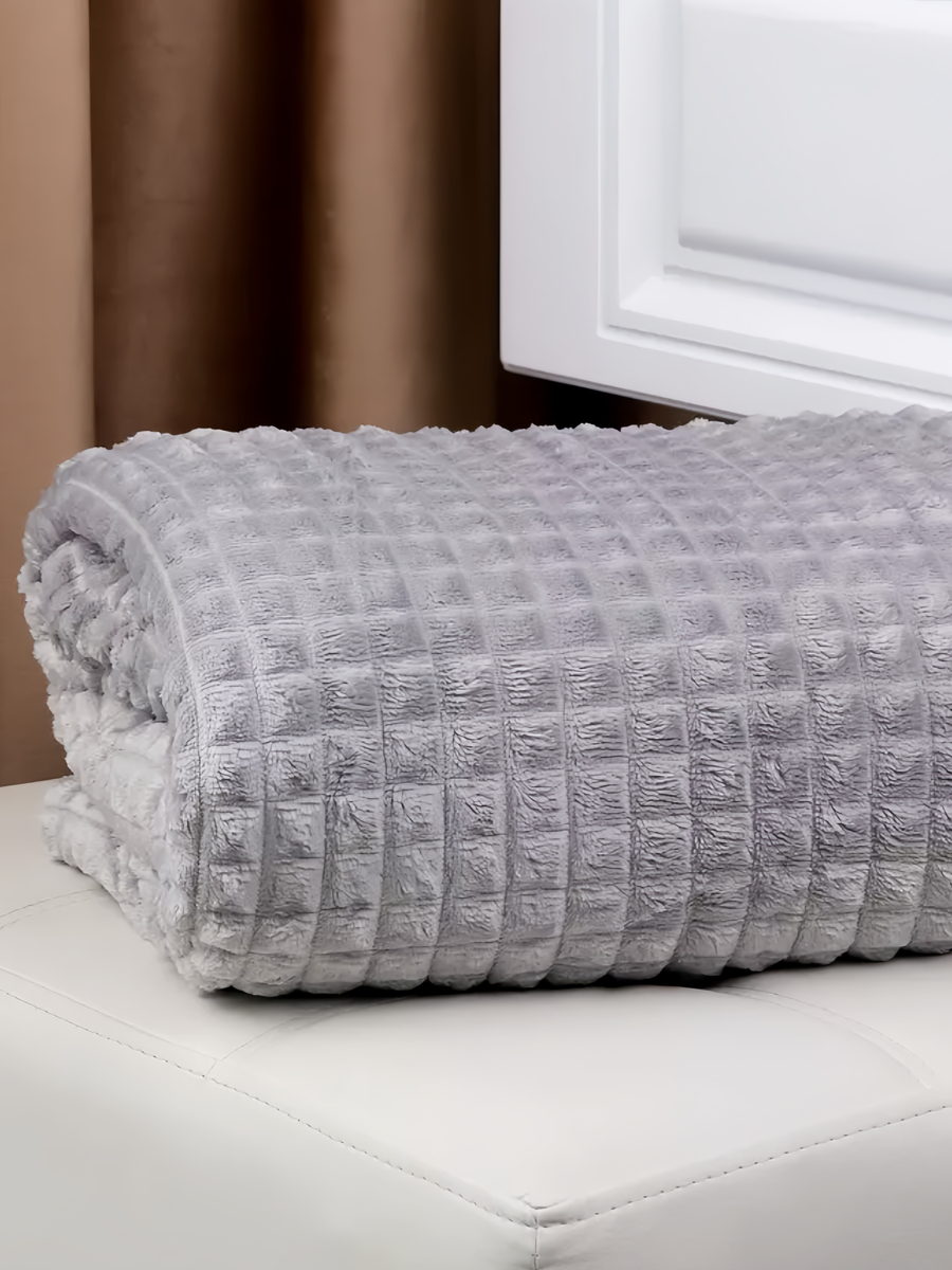 Плед велсофт Евро Светло-серый - 0