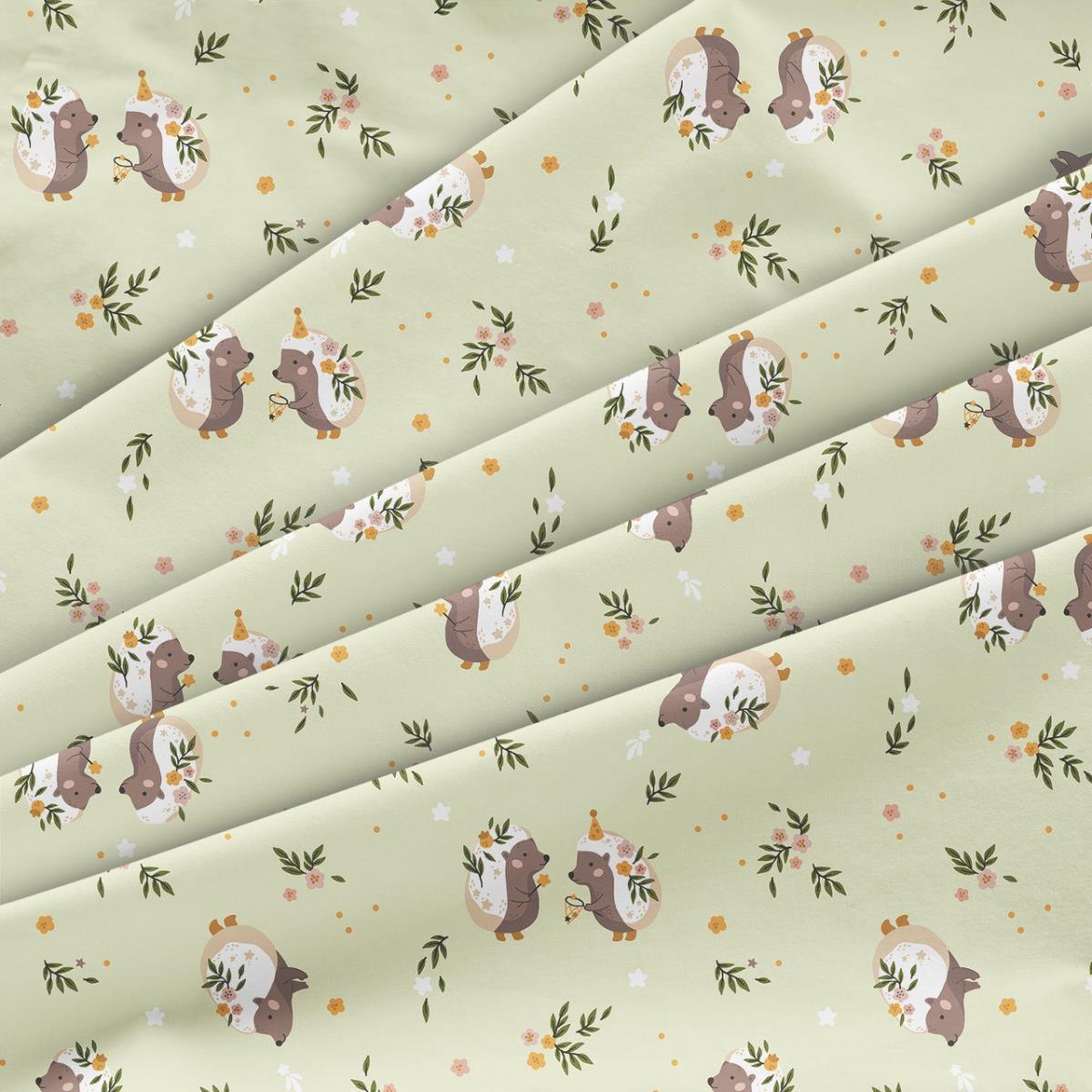 Ситец 95 см наб рис.64079-2 Ёжики зеленый - 1