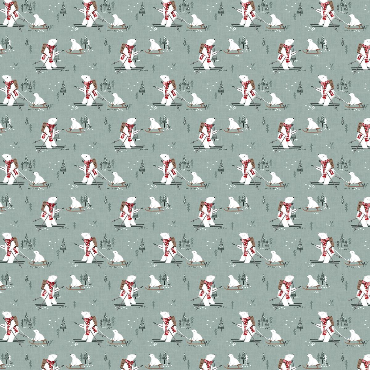 Перкаль 150 см наб рис.13464-1 На лыжах - 1