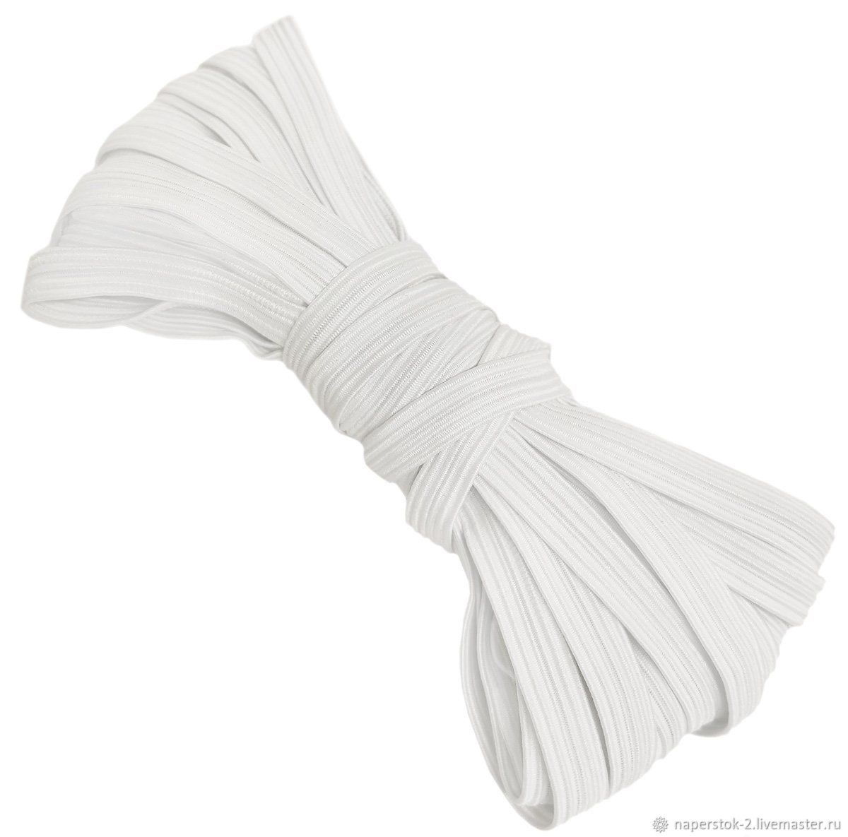 Резинка 8 мм продежка белая (5 м) - 0