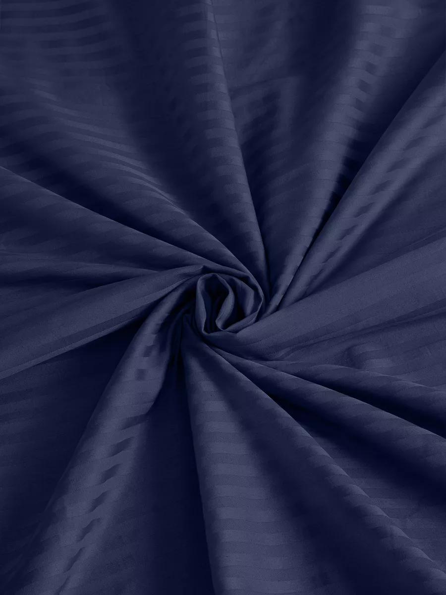 КПБ страйп-полисатин (2 наволочки 50*70) темно-синий - 1