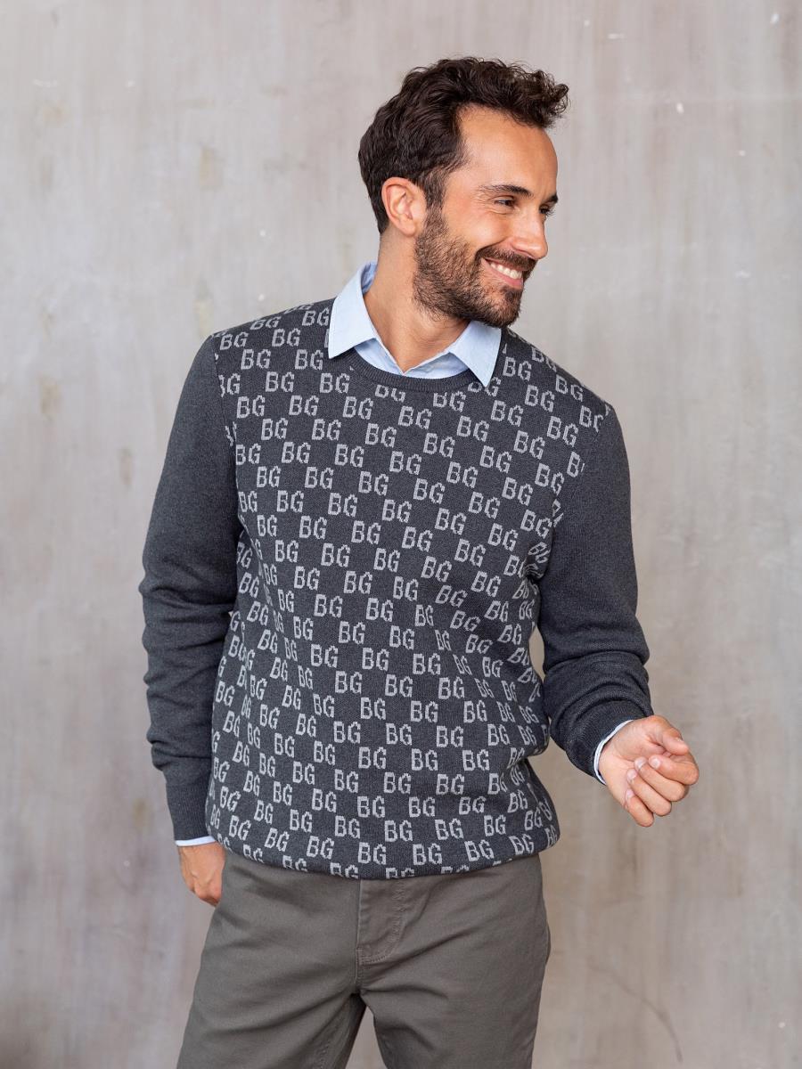 Джемпер муж BeGood AW22MK286 темно-серый меланж - 0