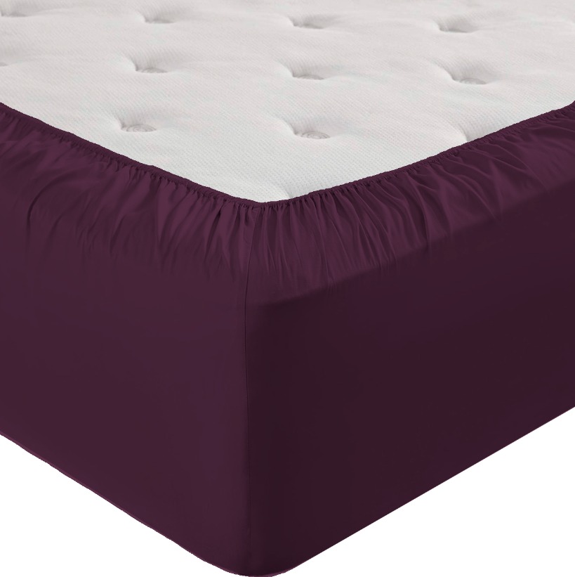 Простыня трикотажная на резинке Fine Line баклажан - 1