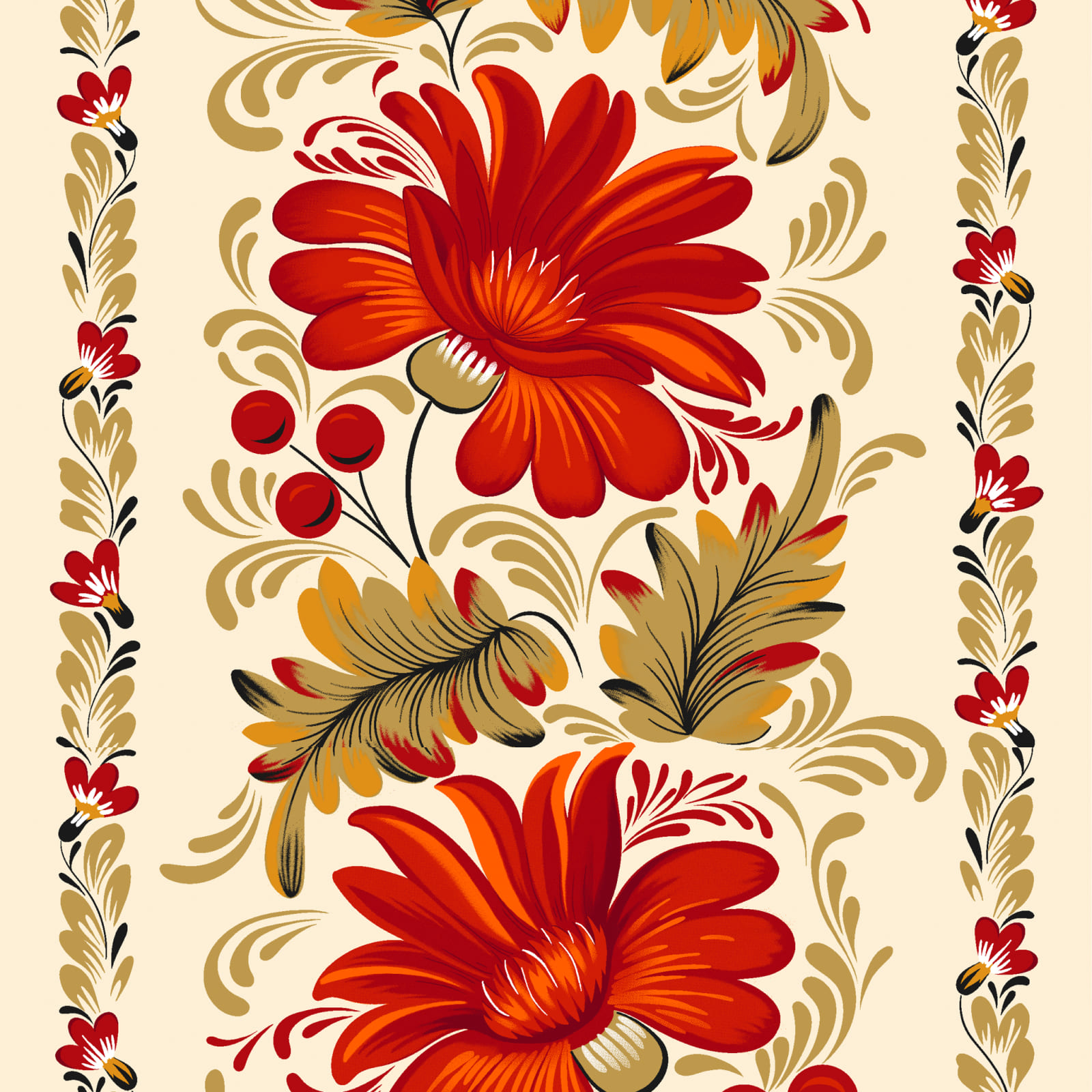 Полотно вафельное 50 см наб рис.29431-1 Аленький цветочек - 0