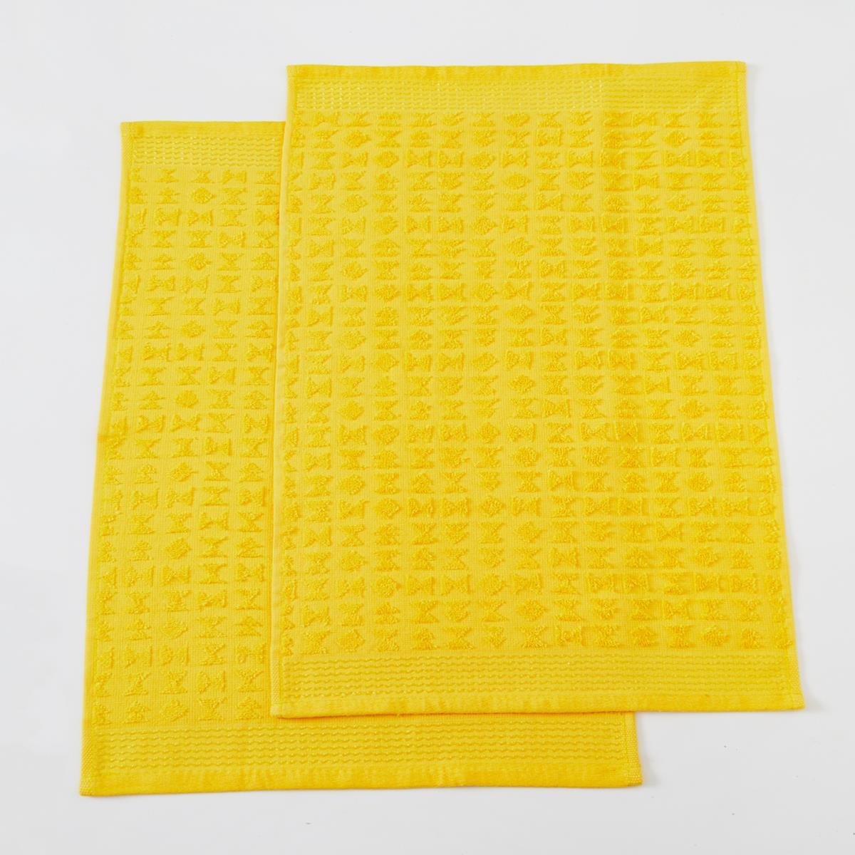 Комплект махровых полотенец Fine Line Звезды желтый на хангере - 1