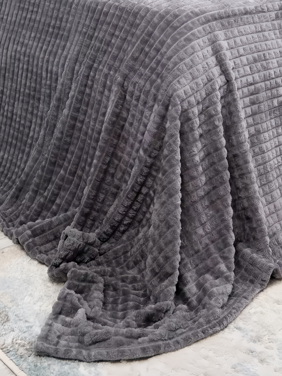 Плед велсофт Евро Темно-серый - 0