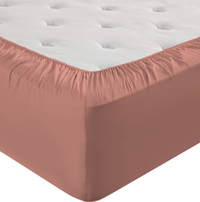 Простыня трикотажная на резинке Fine Line розовый - 1