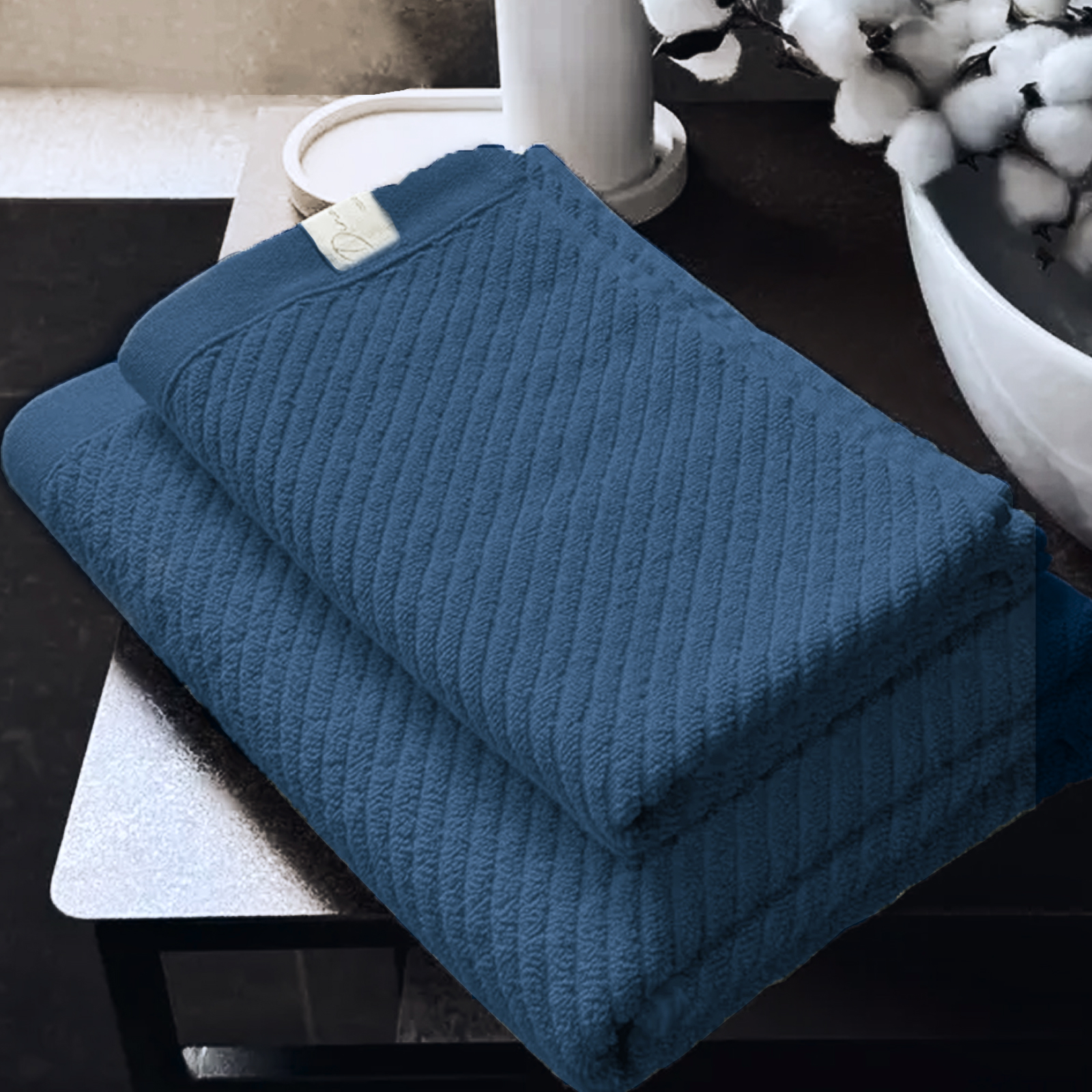 Полотенце махровое Fine Line, коллекция Gamma, джинса - 0