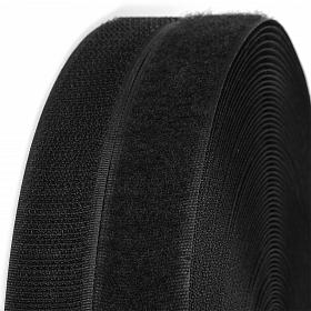 Липучка 30 мм (крючок + петля) 090 черный - 0