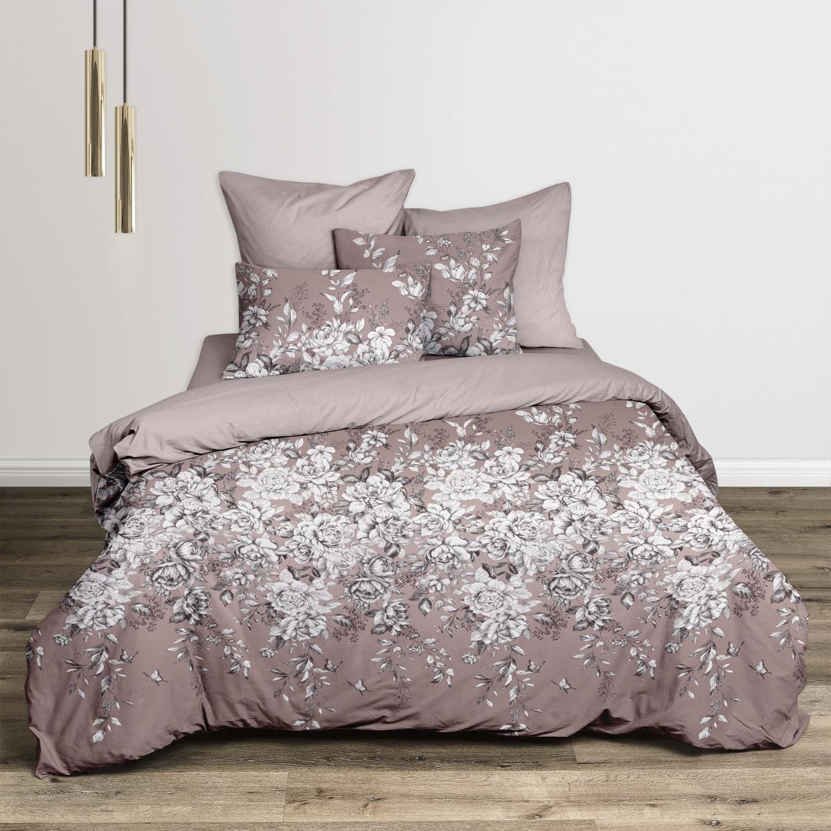 КПБ сатин Fine Line рис.50214-3/24500-99 Роза Тюдоров - 0