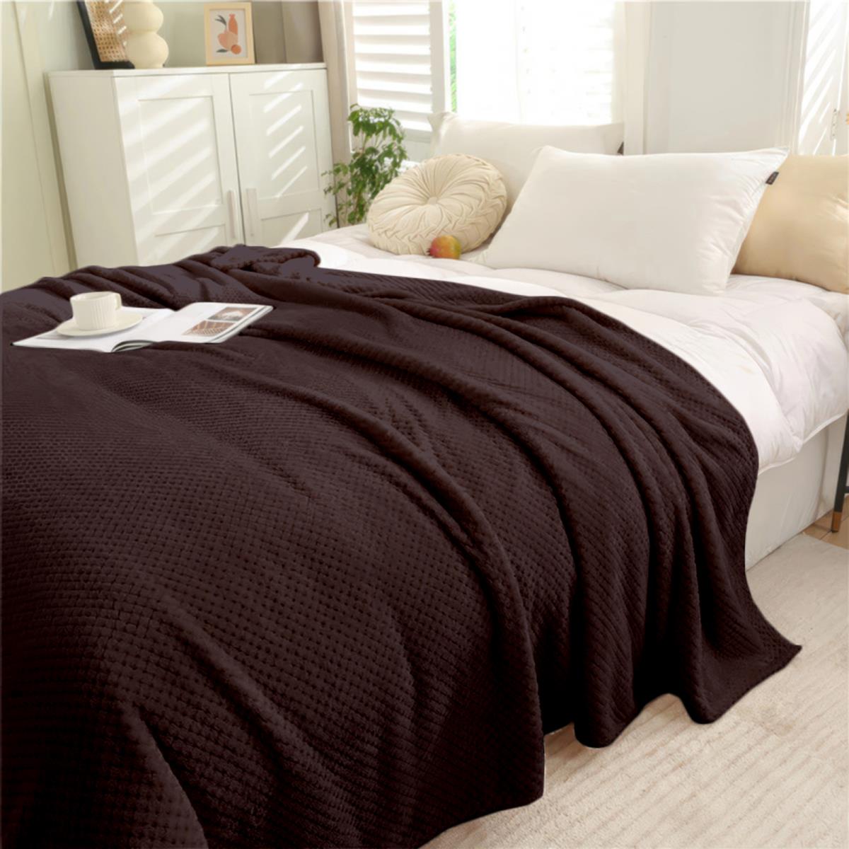 Плед велсофт Vse DOMA кубик, Тедди, ролик - 0