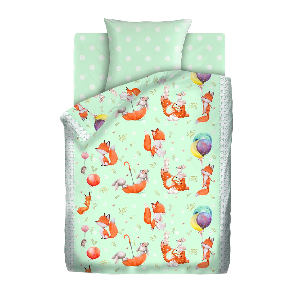 КПБ бязь Juno рис.8972-1/8694-2 Лисята - 1