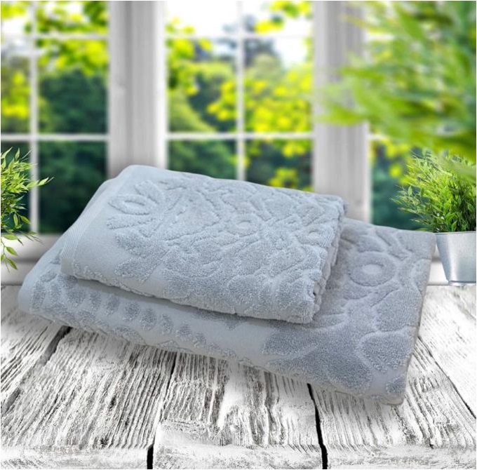 Полотенце махровое DAMASK 100% хлопок, серый - 0