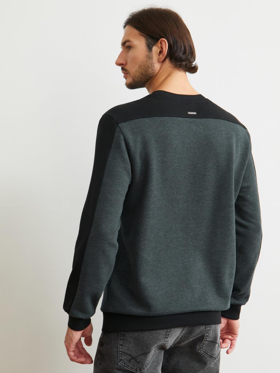 Джемпер муж BeGood AW23MJ249A темно-серый меланж/черный - 1