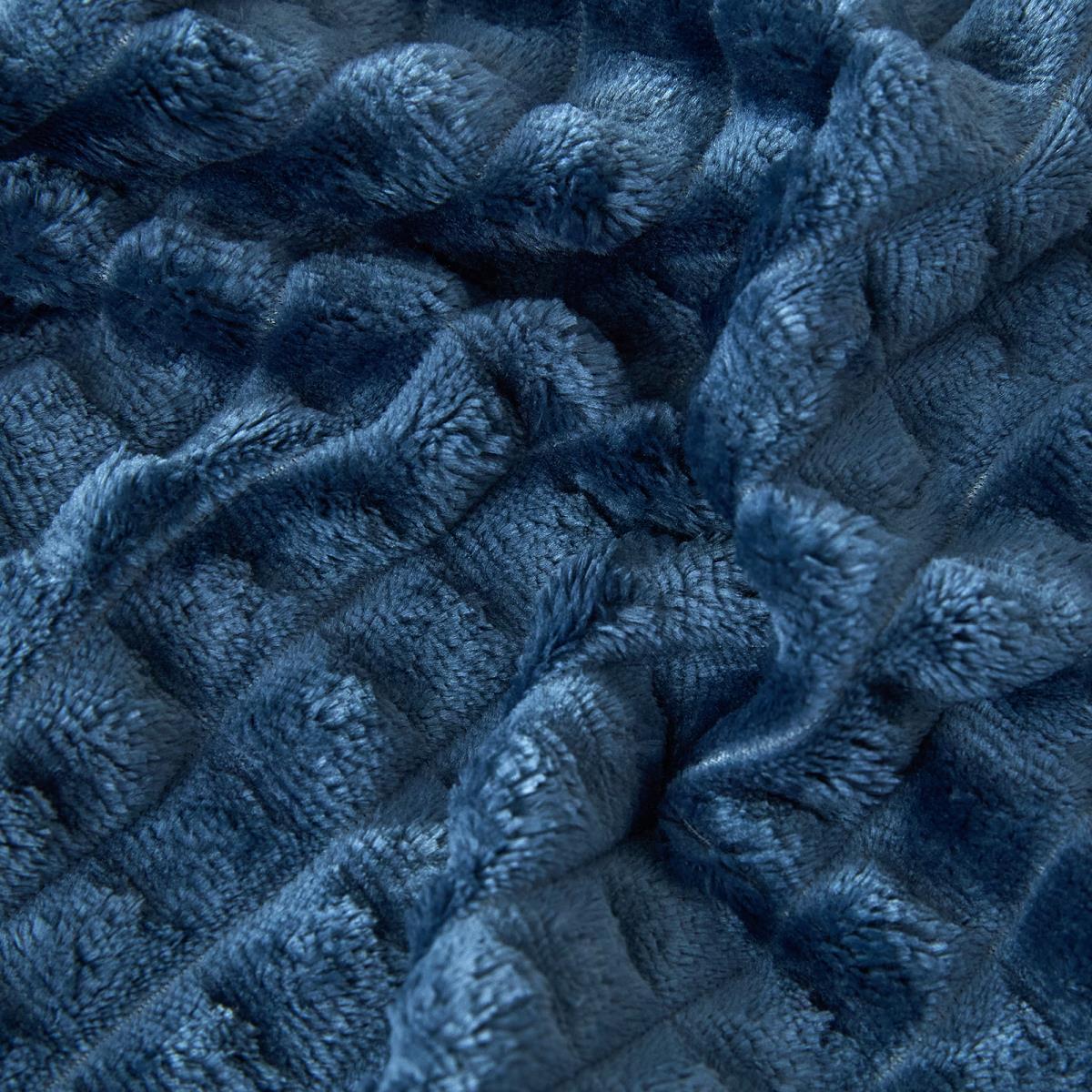 Плед велсофт Fine Line Джинсовый 194118 кубик - 2