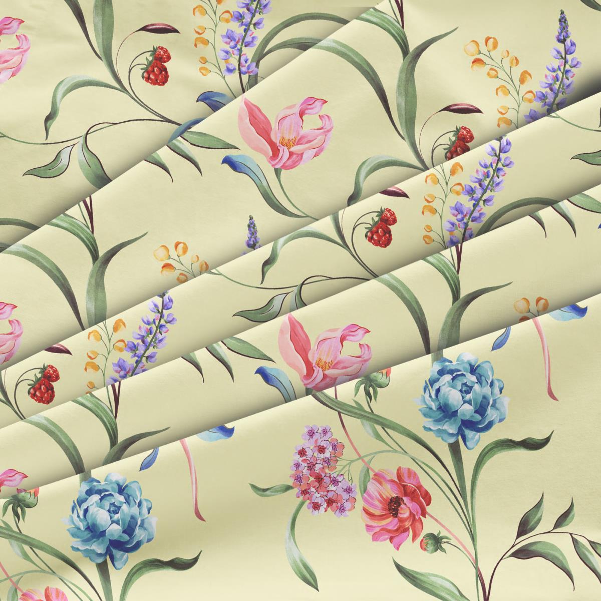 Перкаль 220 см наб рис.50084-4 Флоренциум желтый (комп 916748, 930128) - 2