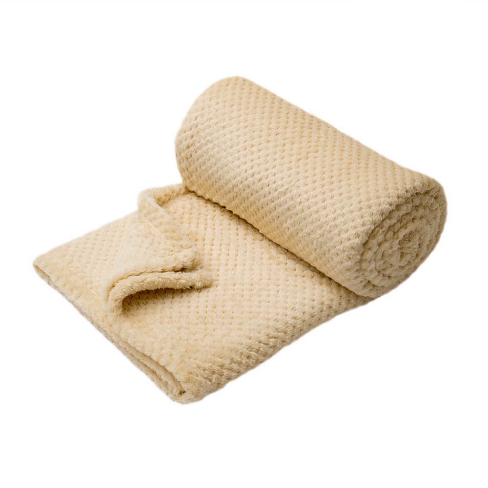 Плед-покрывало МИКРО ВЕЛЮР/MICRO VELUR Жаккард молочный - 0