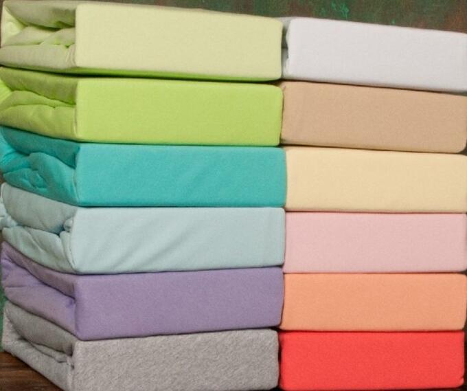 Простыня на резинке трикотаж 100% хл. Цвет микс МЦН - 0