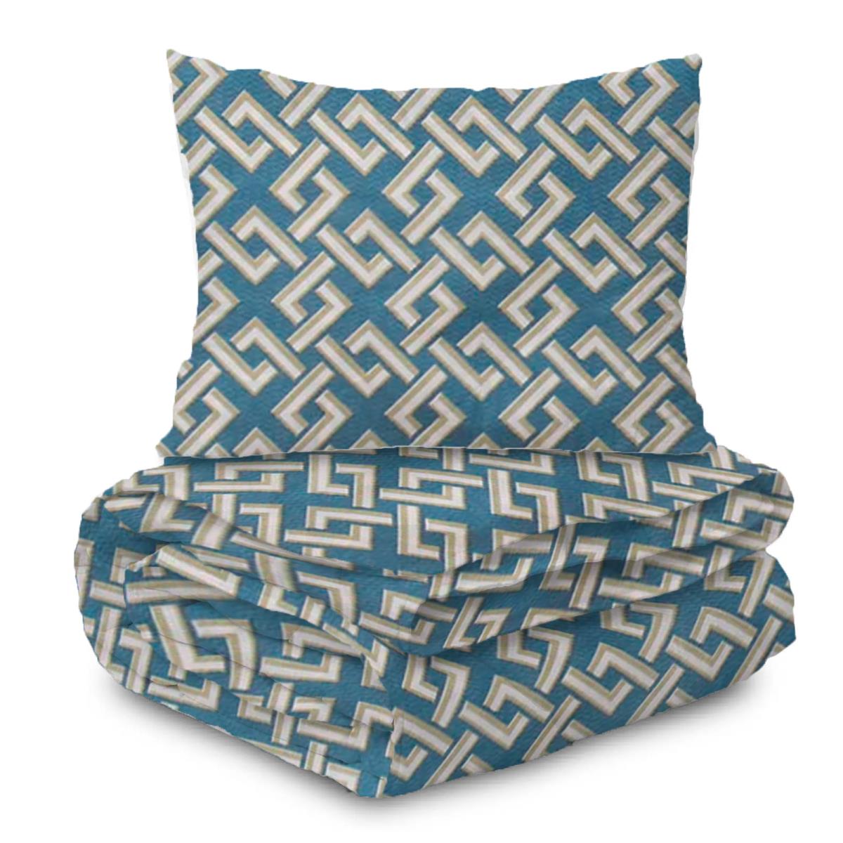 Набор подушка, одеяло Fine Line Коллекция Сеновал Шеврон - 0