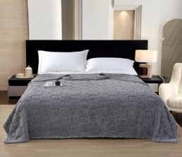 Плед велсофт Vse DOMA Сердца, цвет серый, шерпа, ролик - 0