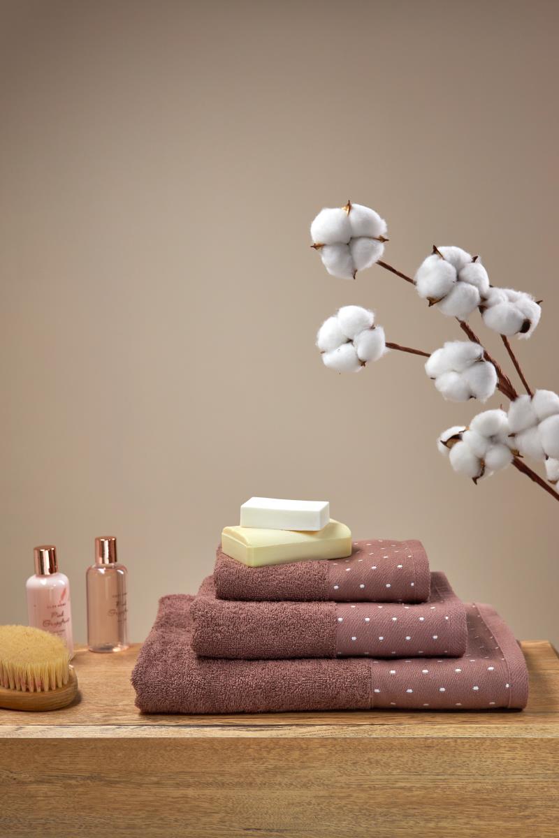 Полотенце махровое Fine Line бордюр Горошки шоколад - 0