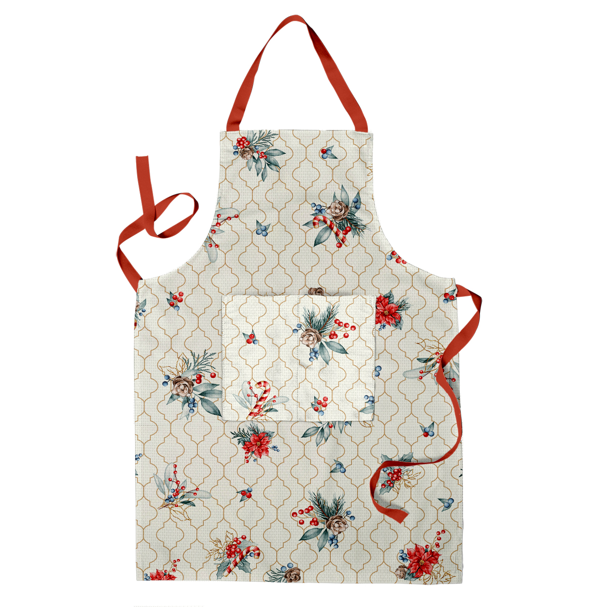 Фартук с карманом рогожка Fine Line рис.62036-1 Рождество - 0