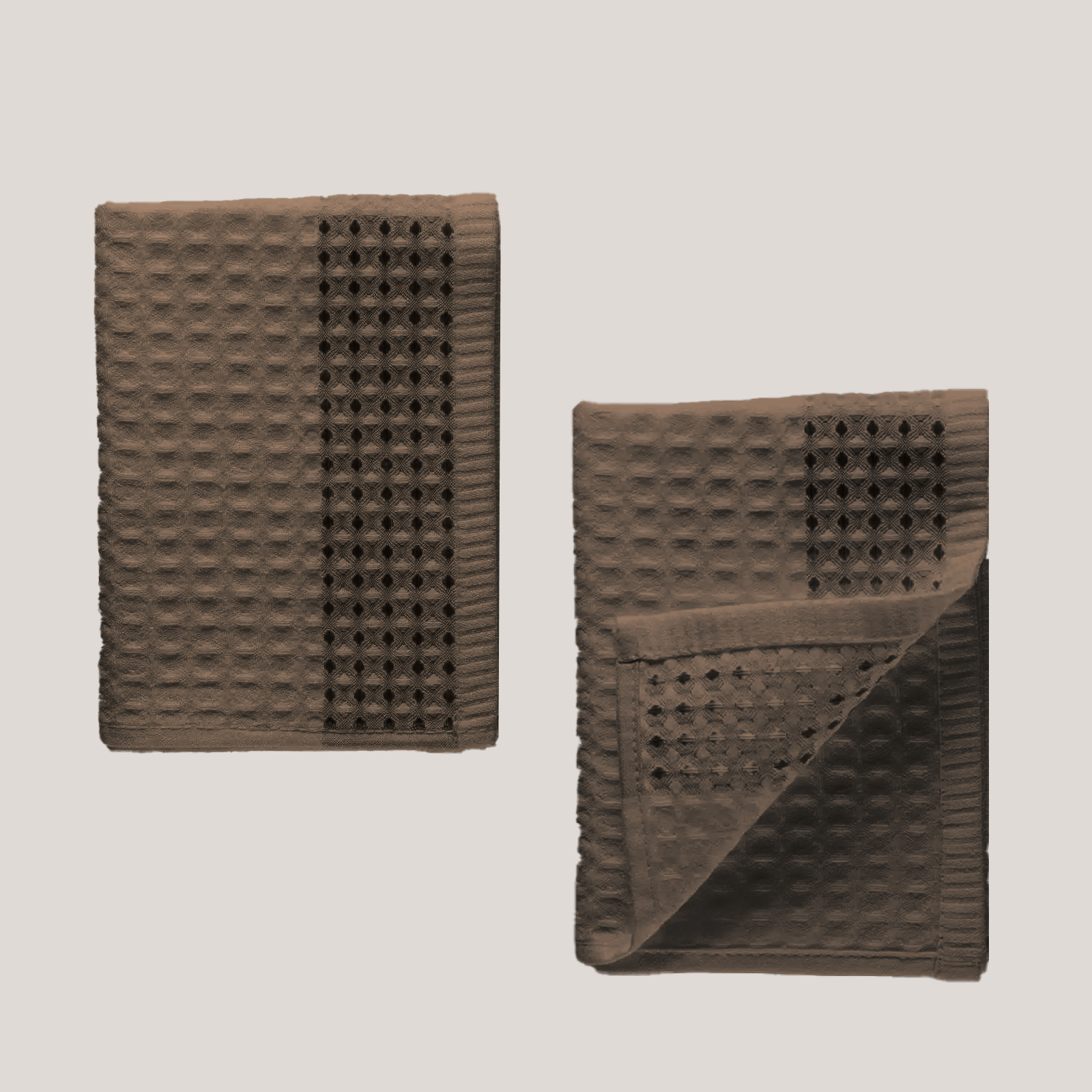 Полотенце вафельное Fine Line, коллекция Amelia, серо-коричневый - 0