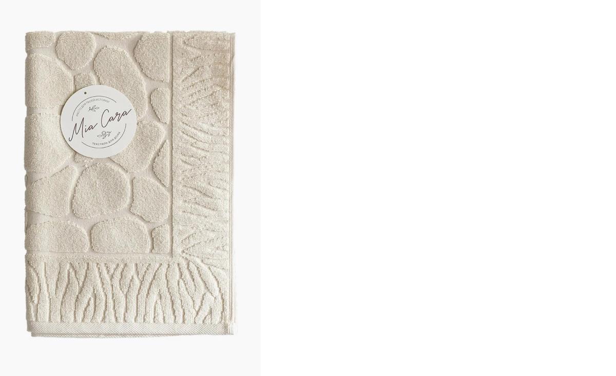 Полотенце махровое для ног (коврик) Mia Cara бежевый - 0