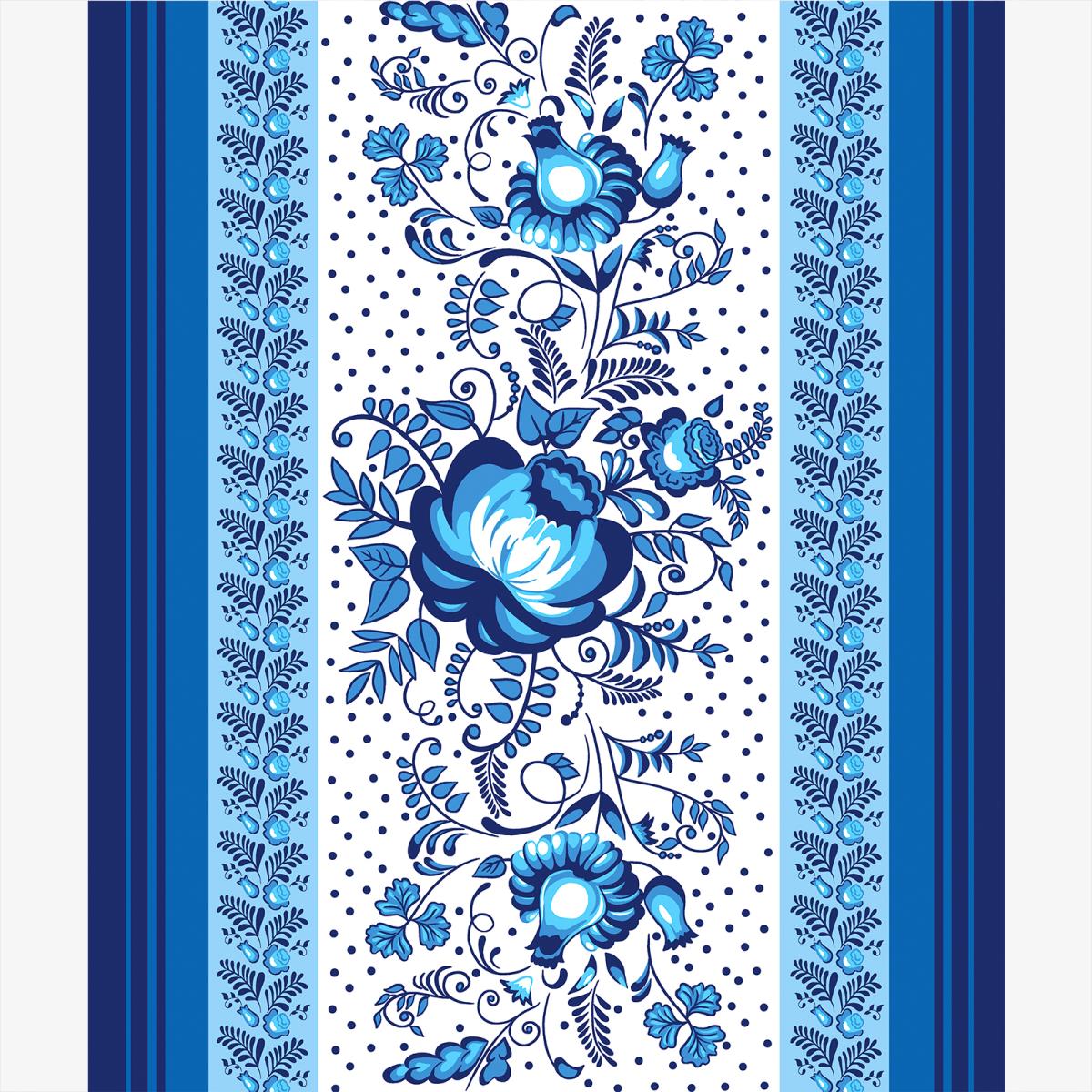 Полотно вафельное 50 см наб рис.62163-1 Гжель - 2