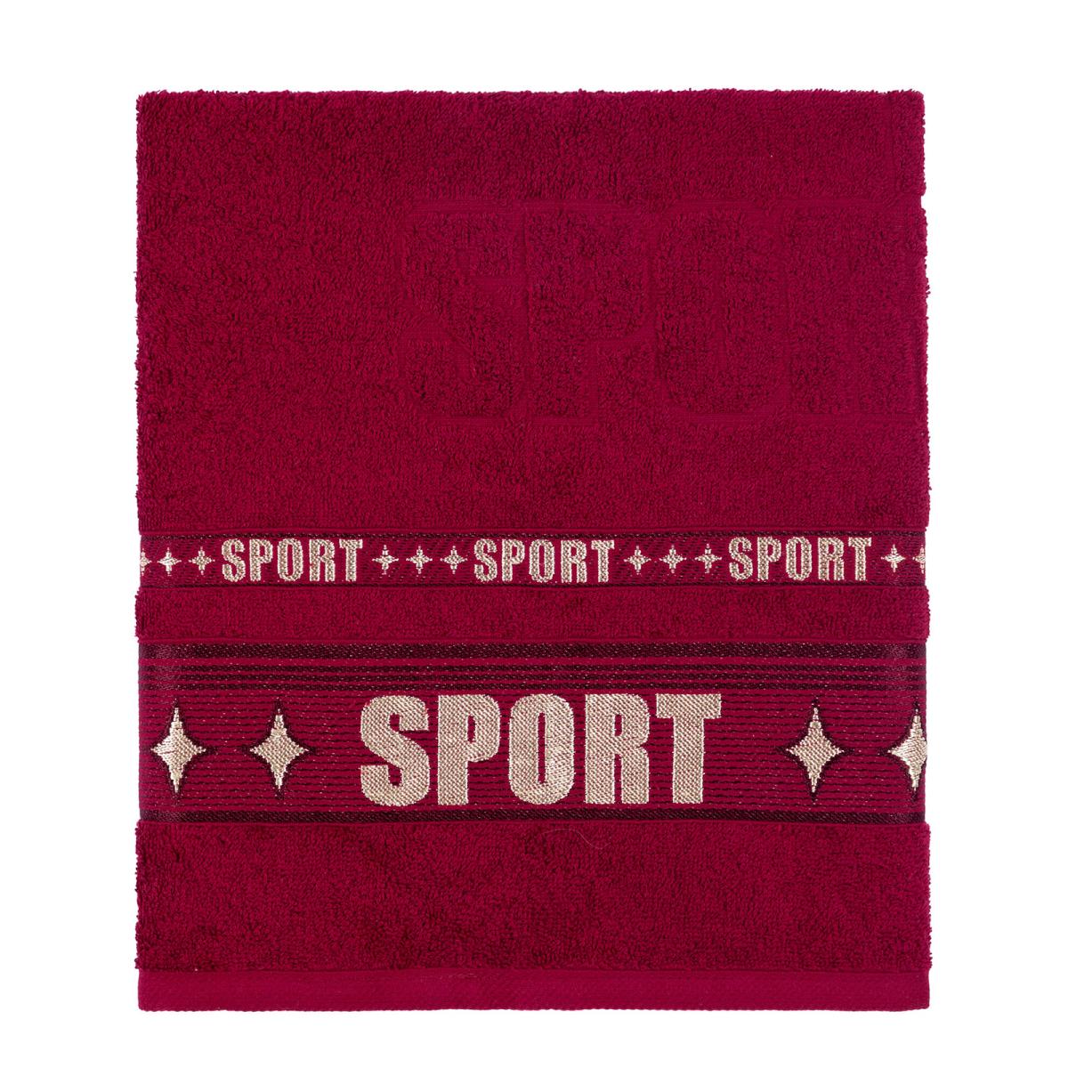 Полотенце махровое Gala бордюр Sport бордо - 1