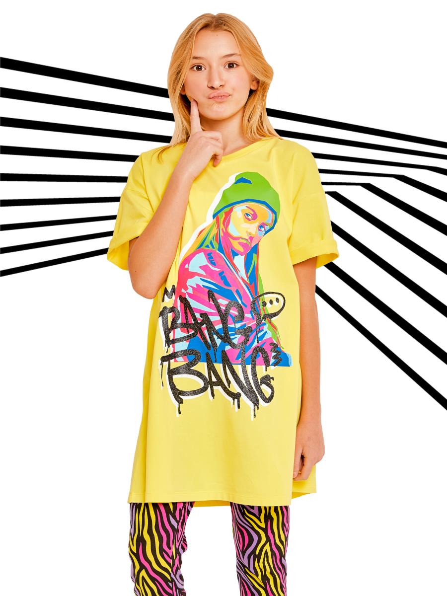 Туника (платье) д/дев SS21GJ810A Galaxy spill желтый - 0