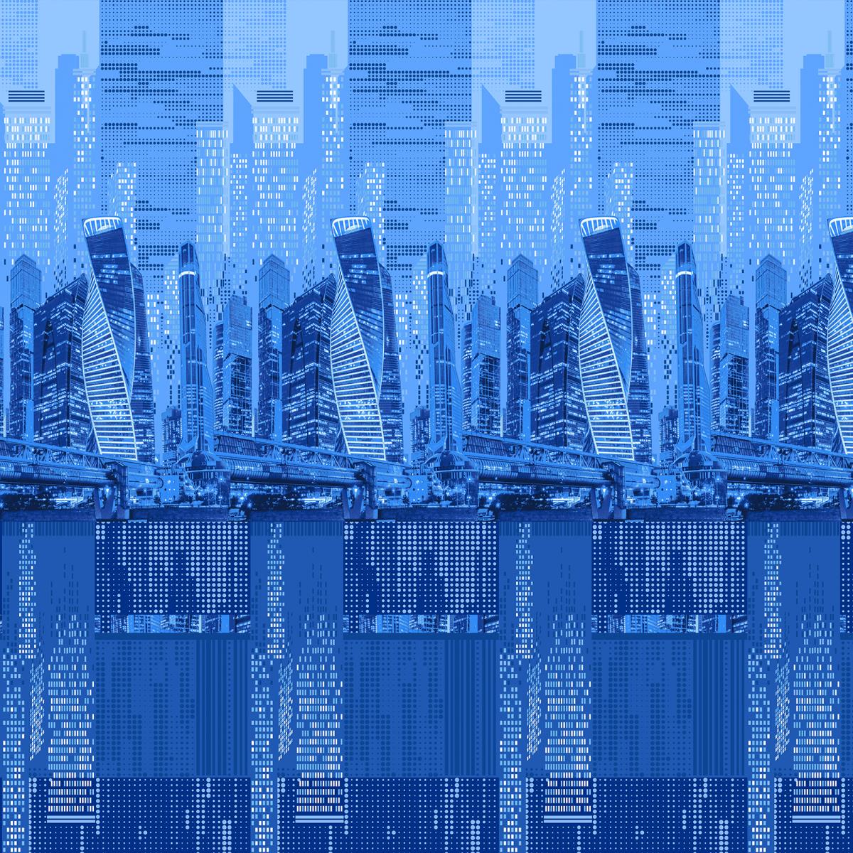 Бязь Премиум 220 см наб рис.6823-2 Легенда скай - 1