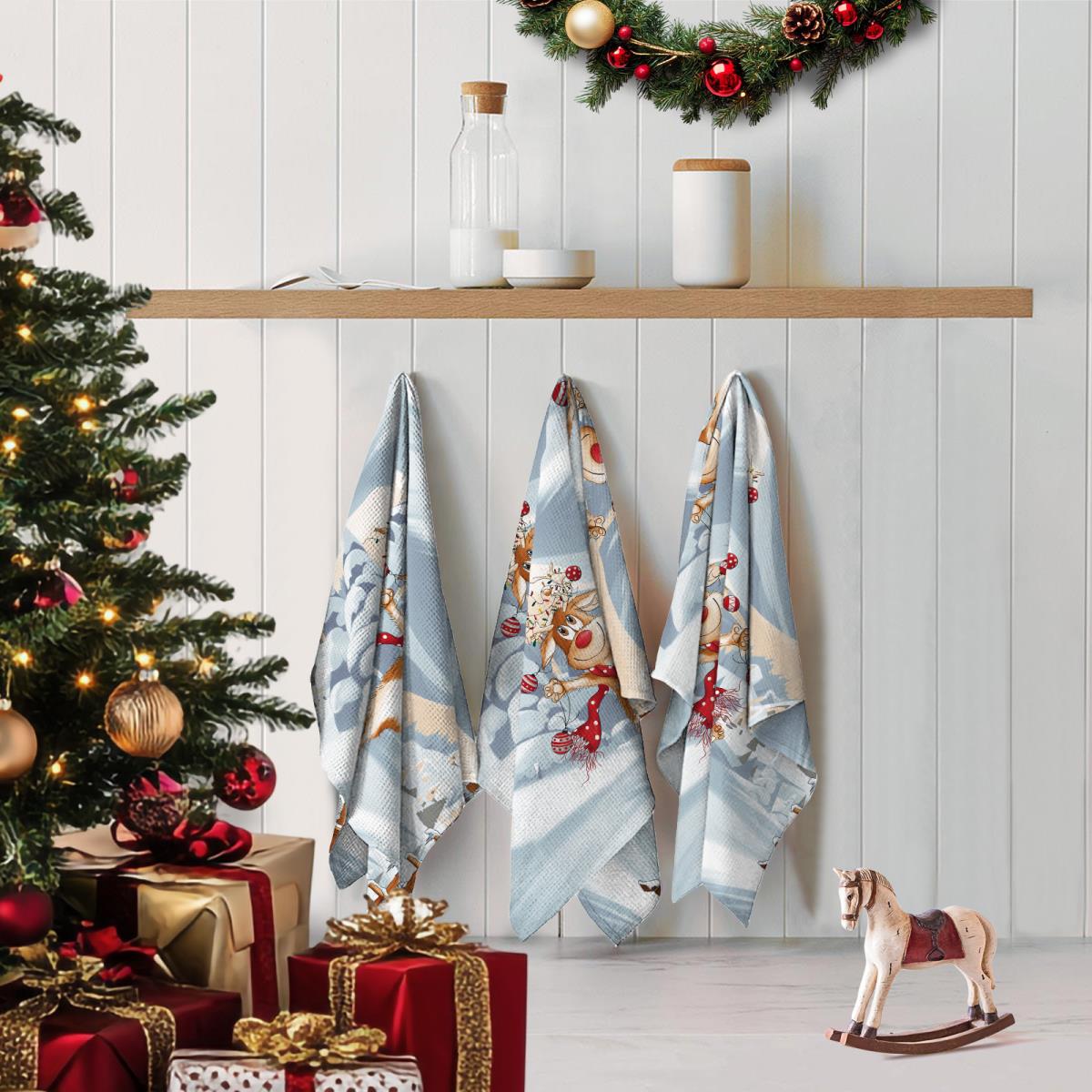 Полотно вафельное 150 см наб рис.29384-1 Новогодние каникулы - 2