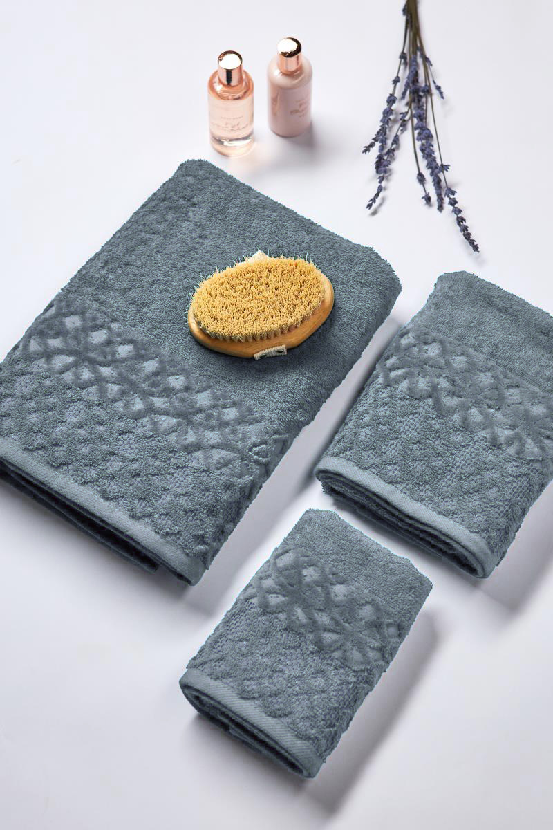 Полотенце махровое Gala бордюр велюр Ингрид светло-серый - 0