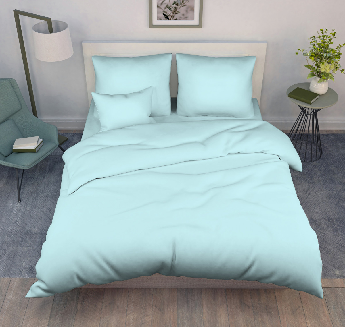 КПБ бязь С любовью Небесно-голубой - 0