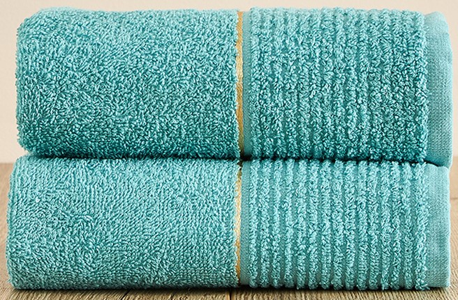 Комплект махровых полотенец FLOOX бордюр Злата , светло-зеленый - 0