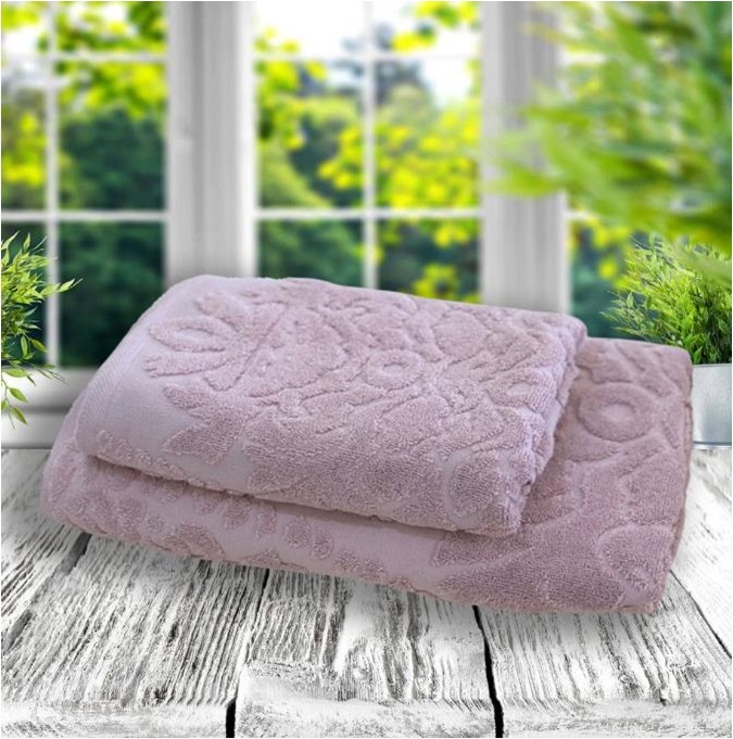 Полотенце махровое DAMASK 100% хлопок, сухая роза - 0