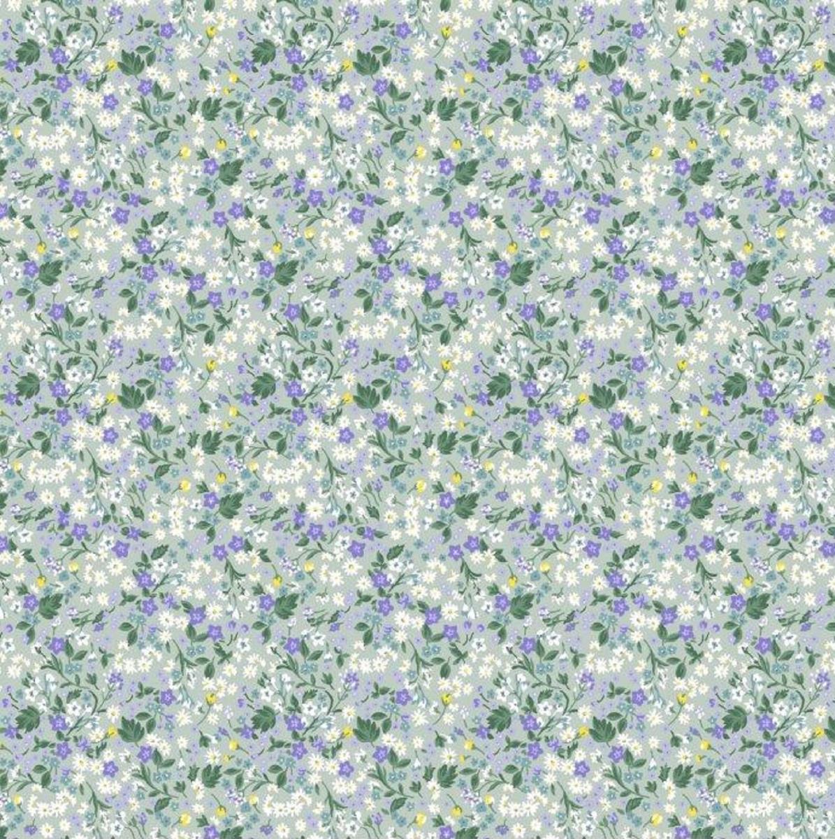 Бязь Комфорт 150 см наб рис.13495-4 Весенний мильфлер - 1