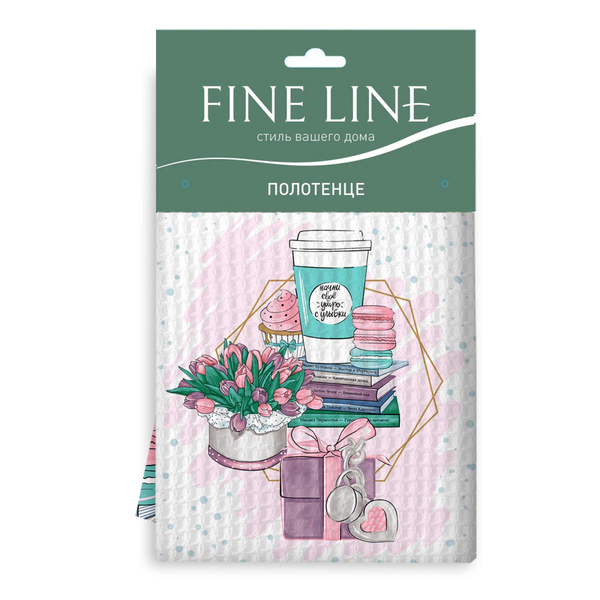Полотенце вафельное Fine Line рис.62078-1 Утренний кофе - 3