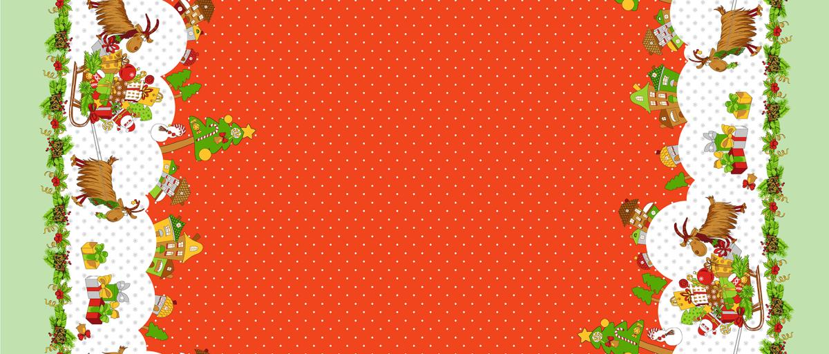 Рогожка 150 см наб рис.30179-1 Новогоднее путешествие - 0